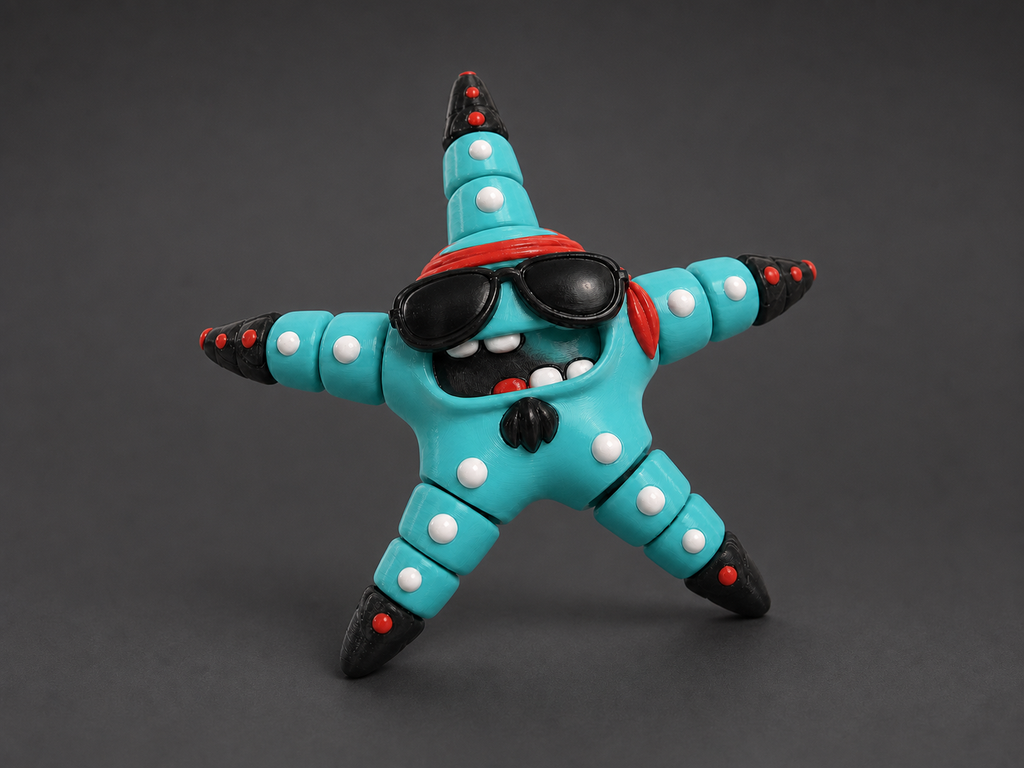 Biker Starfish „Rockstar“ – bewegliche Seestern-Figur FehnFactory