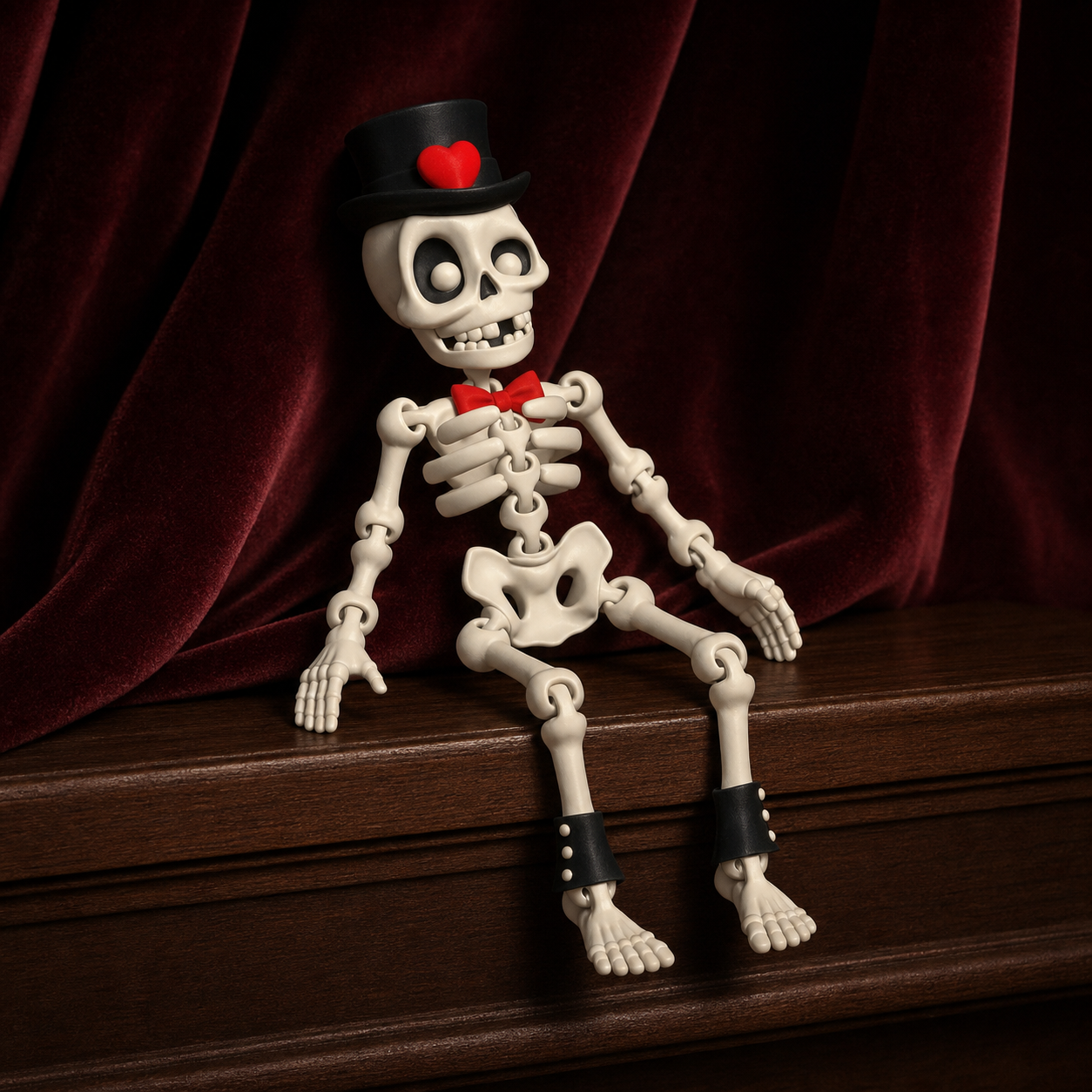 Dapper Skeleton – bewegliche Skelettfigur mit Zylinder FehnFactory