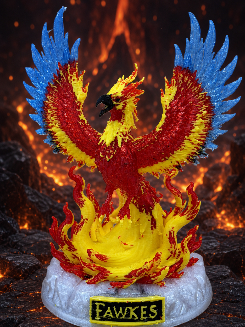 Legendärer Phönix – Mehrfarbige Feuervogel-Skulptur FehnFactory