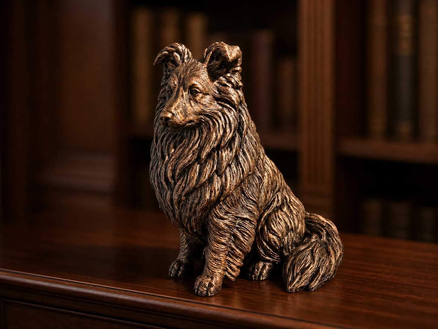Shetland Sheepdog – detailreiche Sitzfigur mit Langhaar | PLA-3D-Druck | Made in Germany Fehn-factory.de