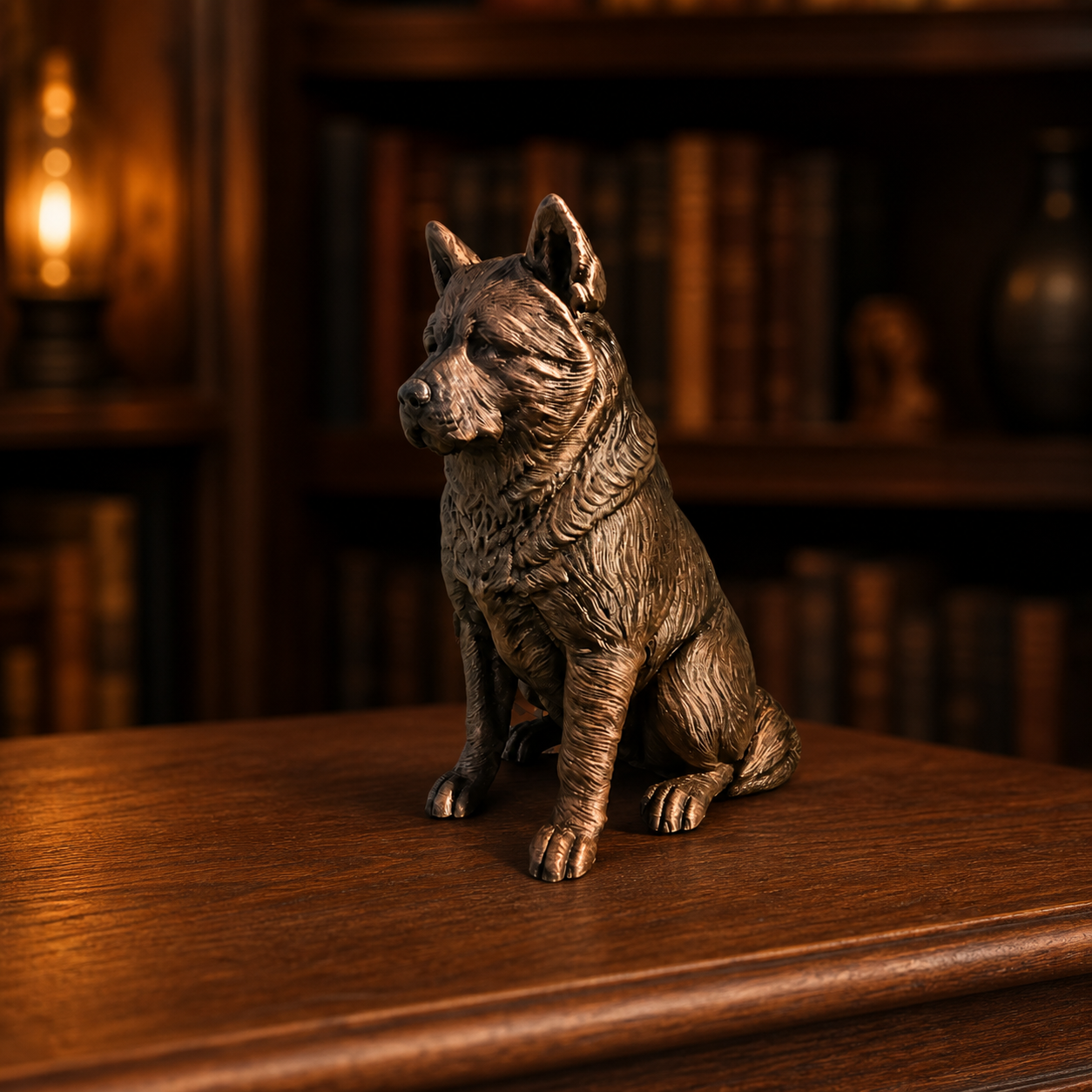 Akita Hundefigur sitzend – Akita Dog Figurine | Japanische Hunderasse Deko | Made in Germany Fehn-factory.de