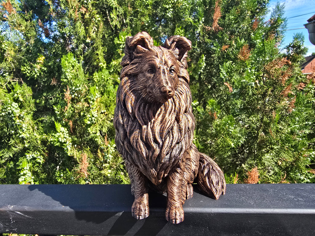 Shetland Sheepdog – detailreiche Sitzfigur mit Langhaar | PLA-3D-Druck | Made in Germany Fehn-factory.de