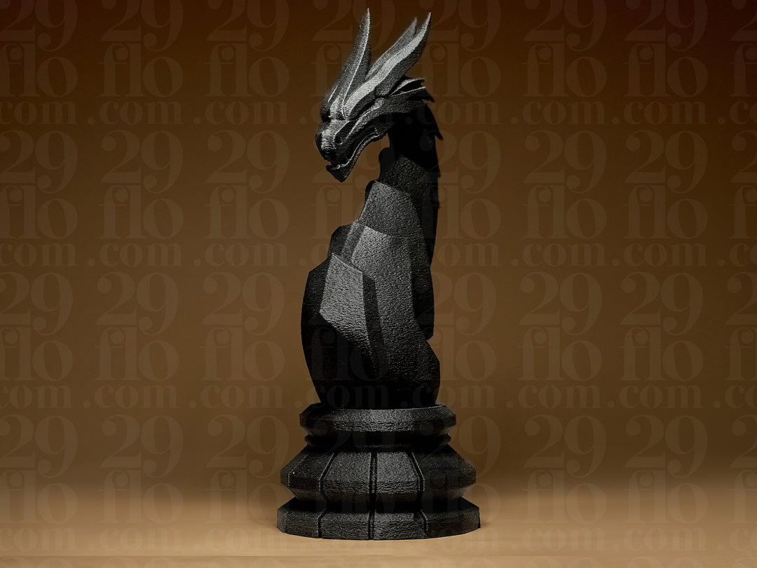 Geometrische Drachenstatuette – Moderner Fantasy-Drache FehnFactory