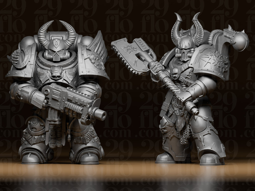 6 gepanzerte Krieger – Fantasy & Sci-Fi Figuren-Set FehnFactory