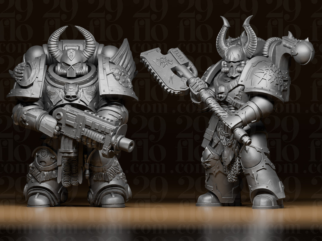 6 gepanzerte Krieger – Fantasy & Sci-Fi Figuren-Set FehnFactory