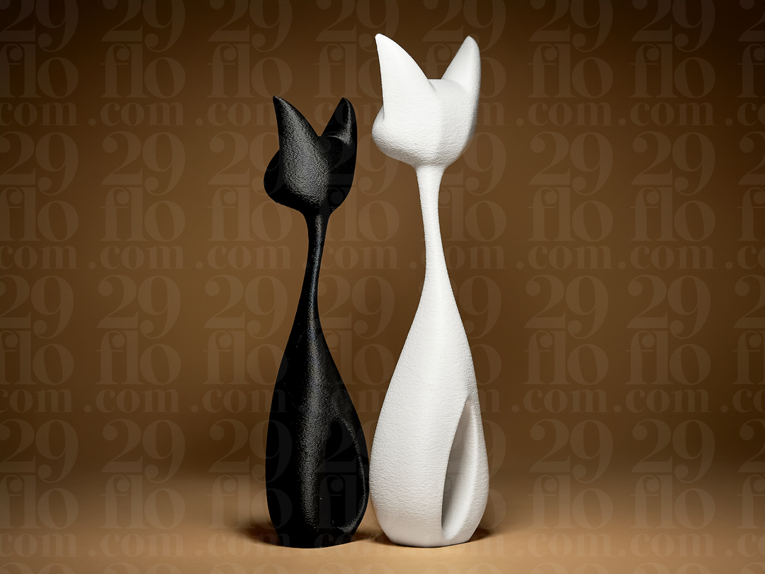 Modernes Katzen-Duo – 2er Set abstrakte Katzenfiguren FehnFactory
