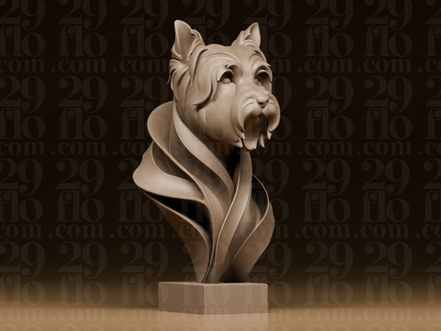 5 moderne Hundebüsten – Yorkshire Terrier, Dackel, Rottweiler, Boston Terrier & Deutscher Schäferhund FehnFactory