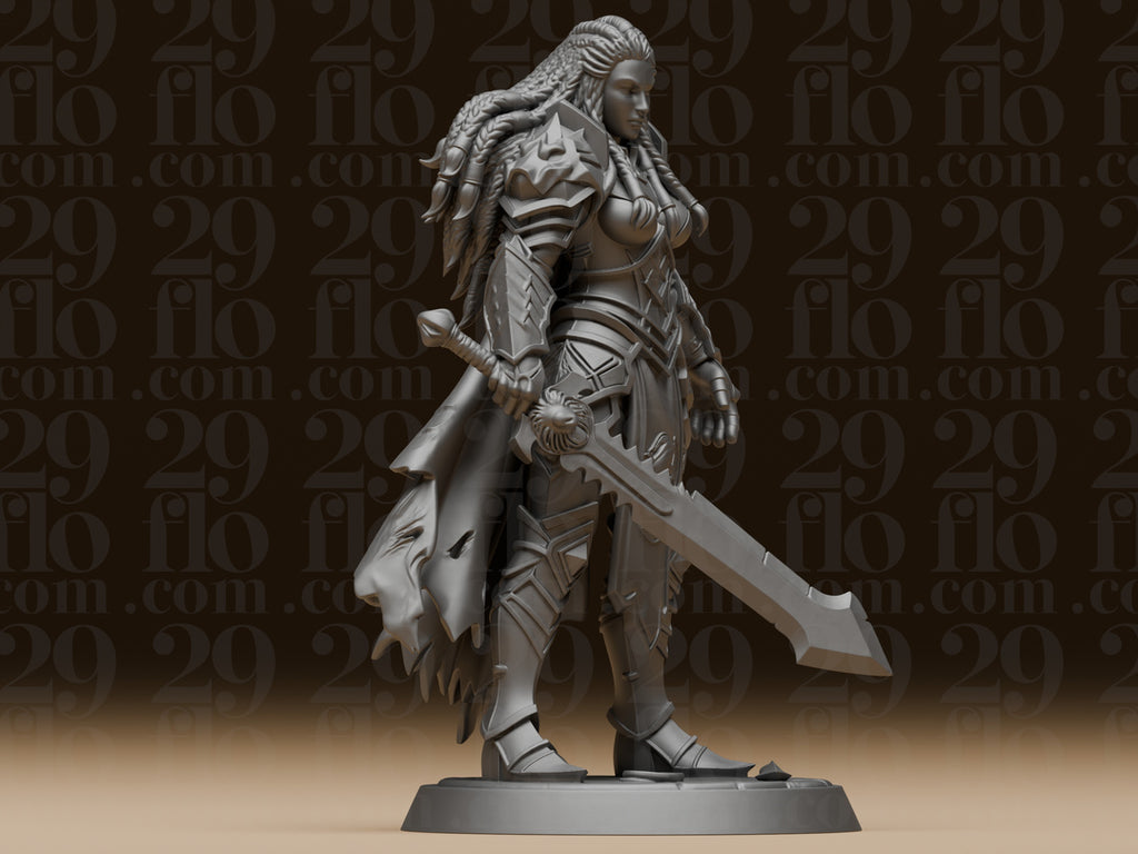 Fantasy-Kriegerin mit Schwert – Gepanzerte Warrior Lady FehnFactory