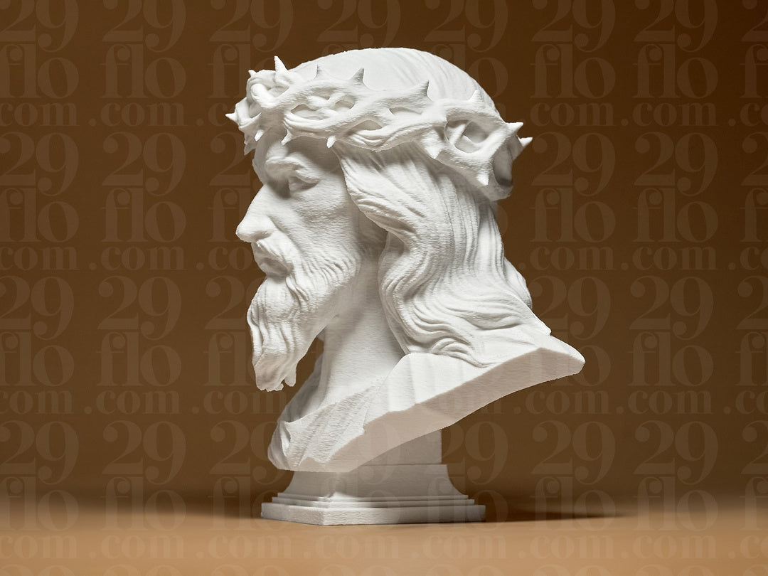 Jesus-Christus-Büste mit Dornenkrone – Christliche Skulptur FehnFactory