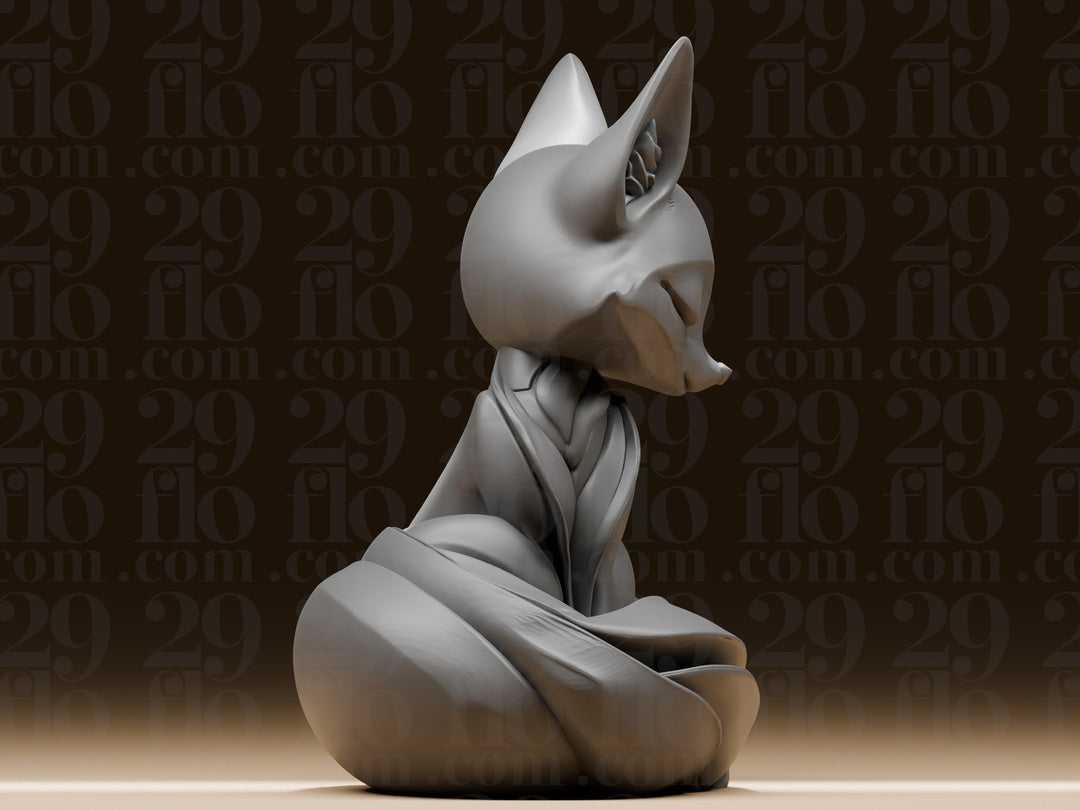 Schlafender Fuchs – freistehende Fuchs-Skulptur FehnFactory