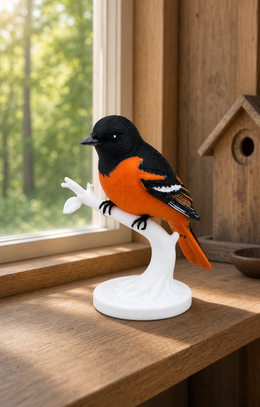 Emberwing Baltimore-Pirol – mehrfarbige Vogelskulptur FehnFactory