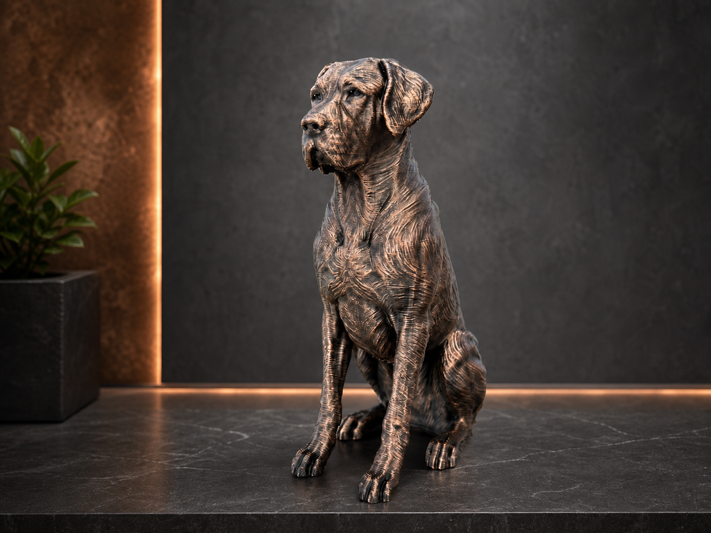 Deutsche Dogge (Great Dane) – detailreiche sitzende Hundefigur | Geschenk für Doggen-Fans | Made in Germany Fehn-factory.de