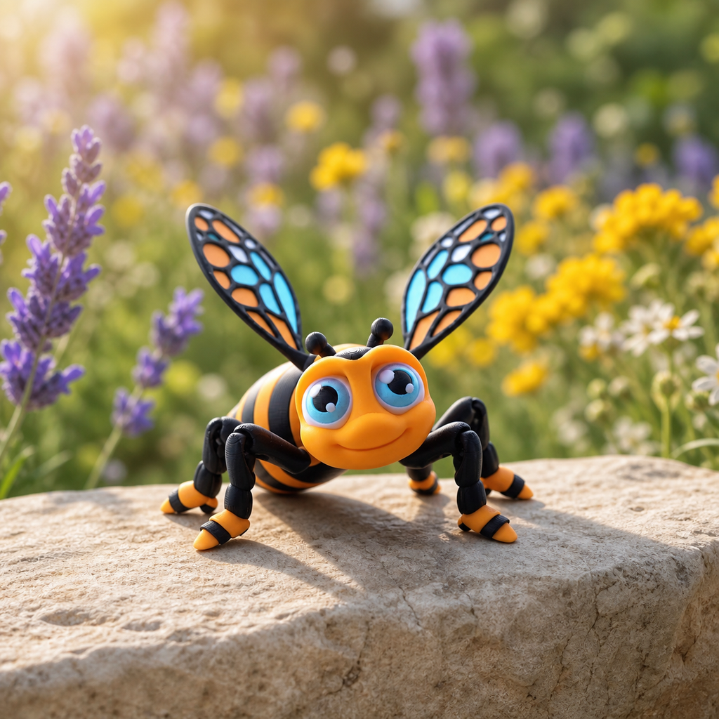 Flexi Honey Bee – bewegliche Bienenfigur mit Flügeln, 14,3 cm FehnFactory