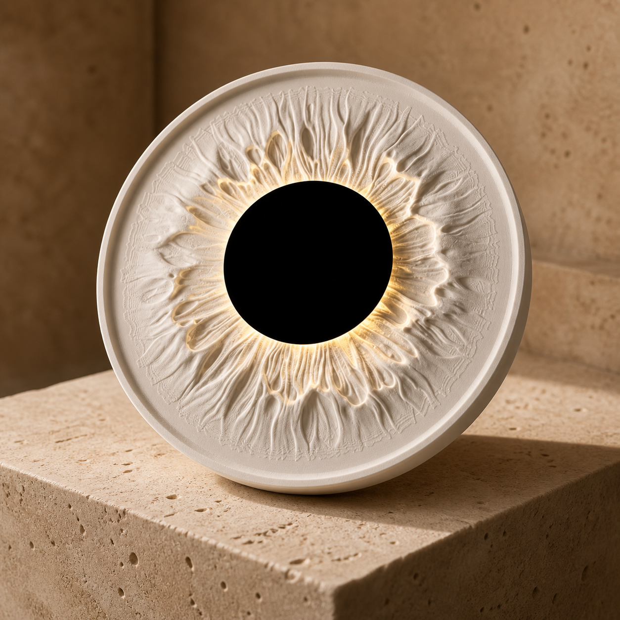 Iris Lamp – Runde Wandkunstlampe | Iris-Relief mit RGBW-Licht FehnFactory