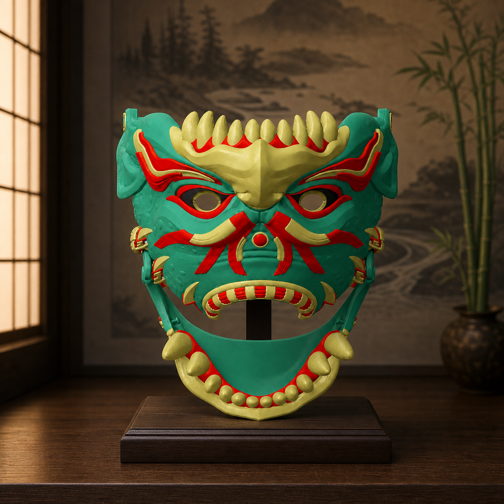 Kappa – tragbare Yokai-Maske mit beweglichem Unterkiefer FehnFactory