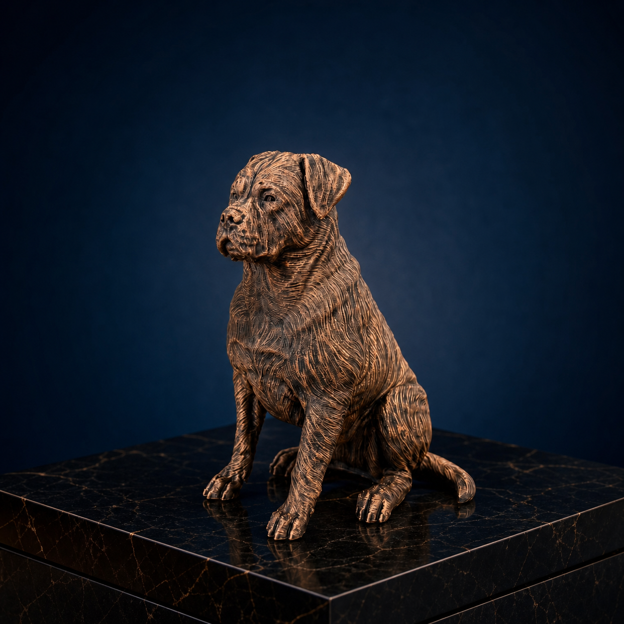 Rottweiler – sitzende Hundefigur mit kräftiger Statur | Geschenk für Hundefans | Made in Germany Fehn-factory.de