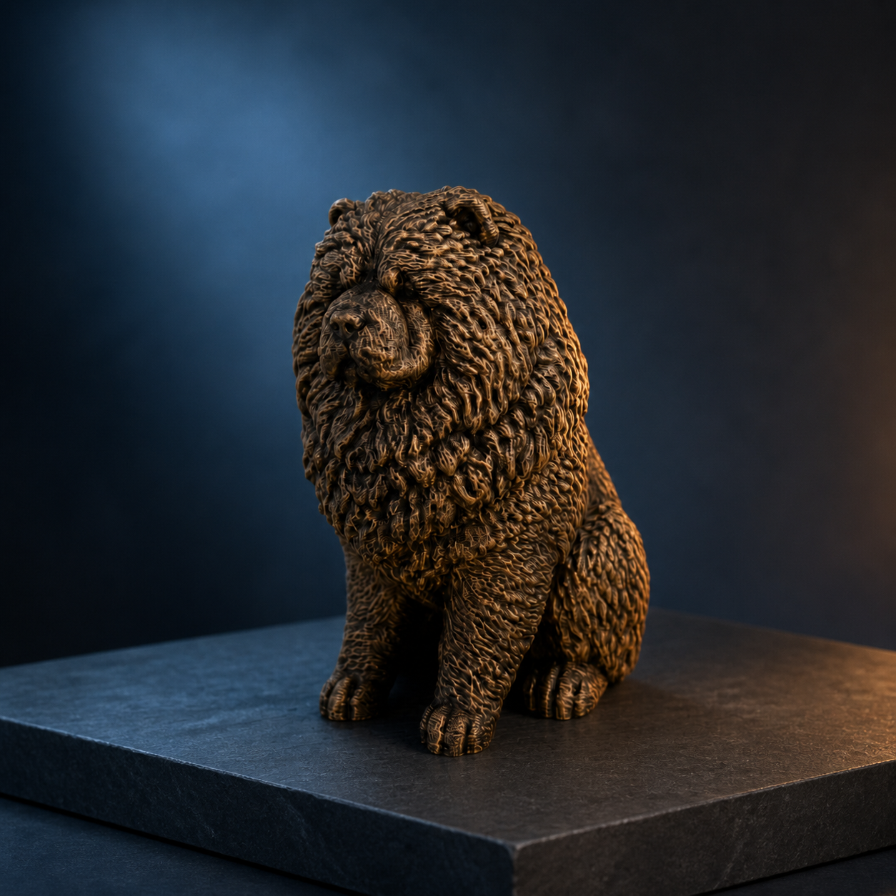 Chow-Chow-Hundefigur sitzend – detailreiches Fell | Geschenk für Hundefans | Made in Germany Fehn-factory.de