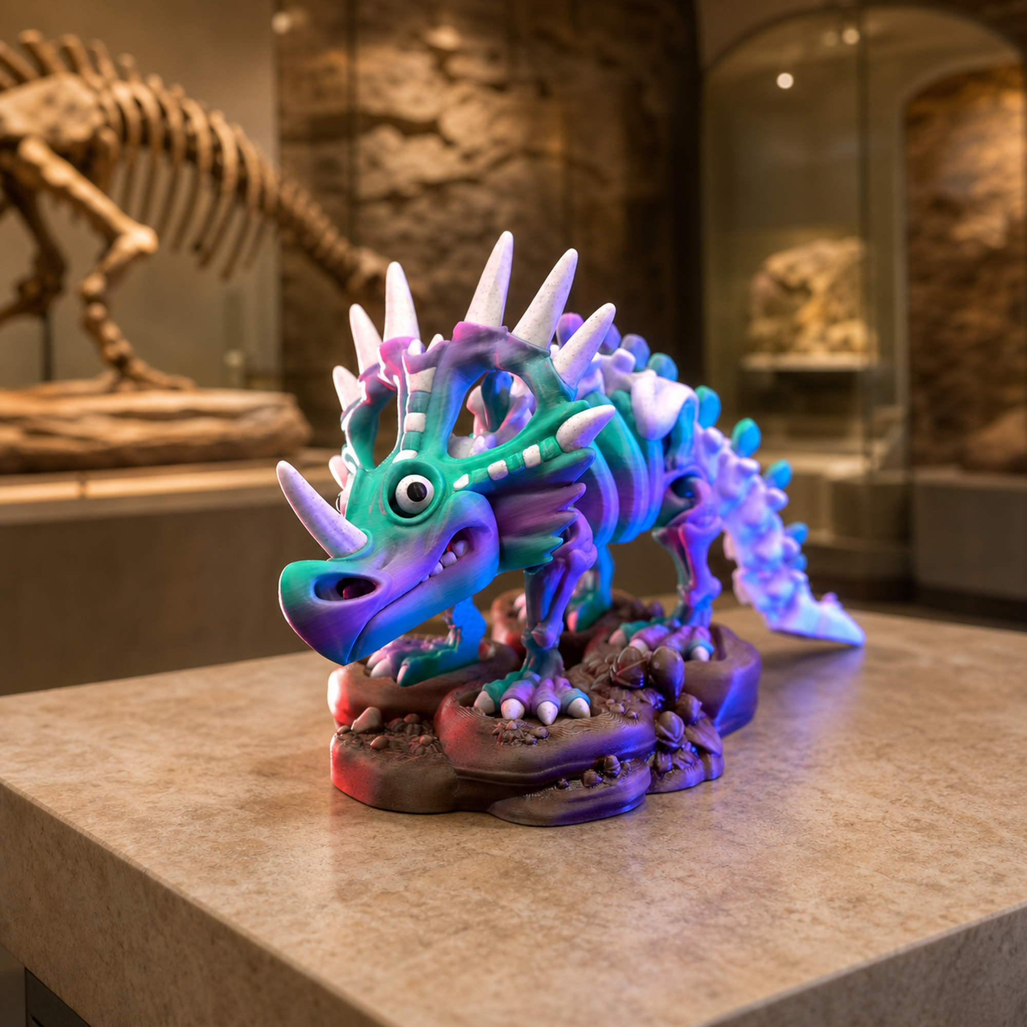 Skeleton Styracosaurus – beweglicher Skelett-Dino mit Stand FehnFactory