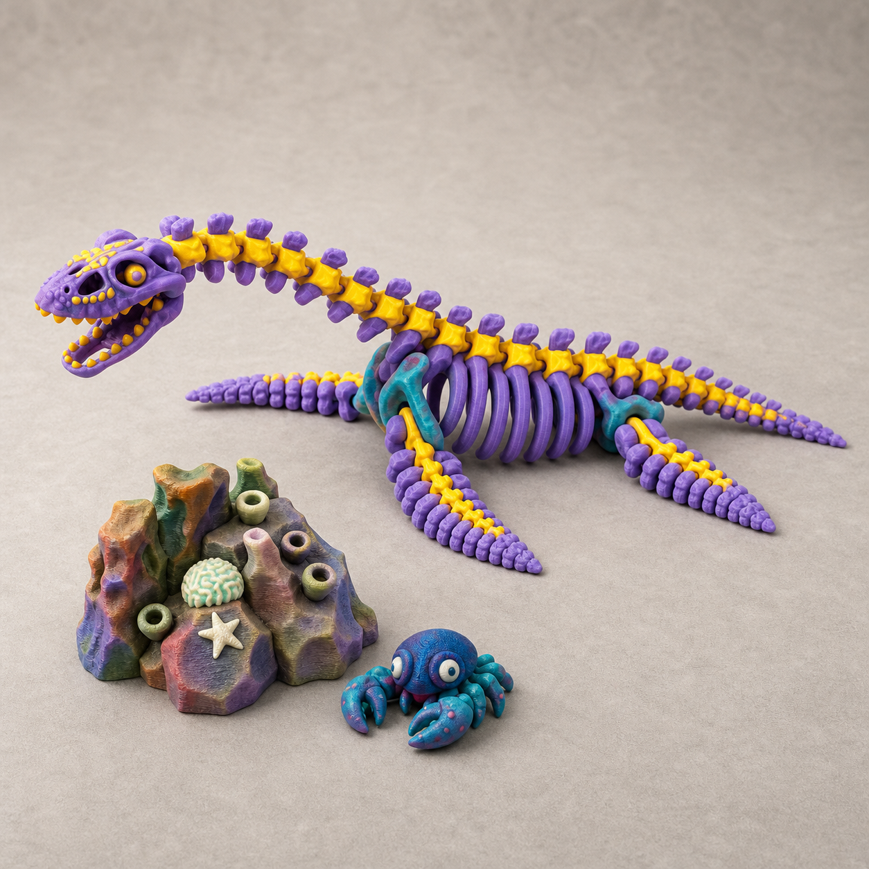 Skeleton Plesiosaurus – bewegliches Meeressaurier-Skelett mit Stand, 28,5 cm FehnFactory