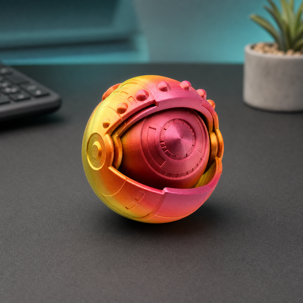 Robot Eye – bewegliche Sci-Fi-Augen-Skulptur, Silk Rainbow, 9,6 cm FehnFactory