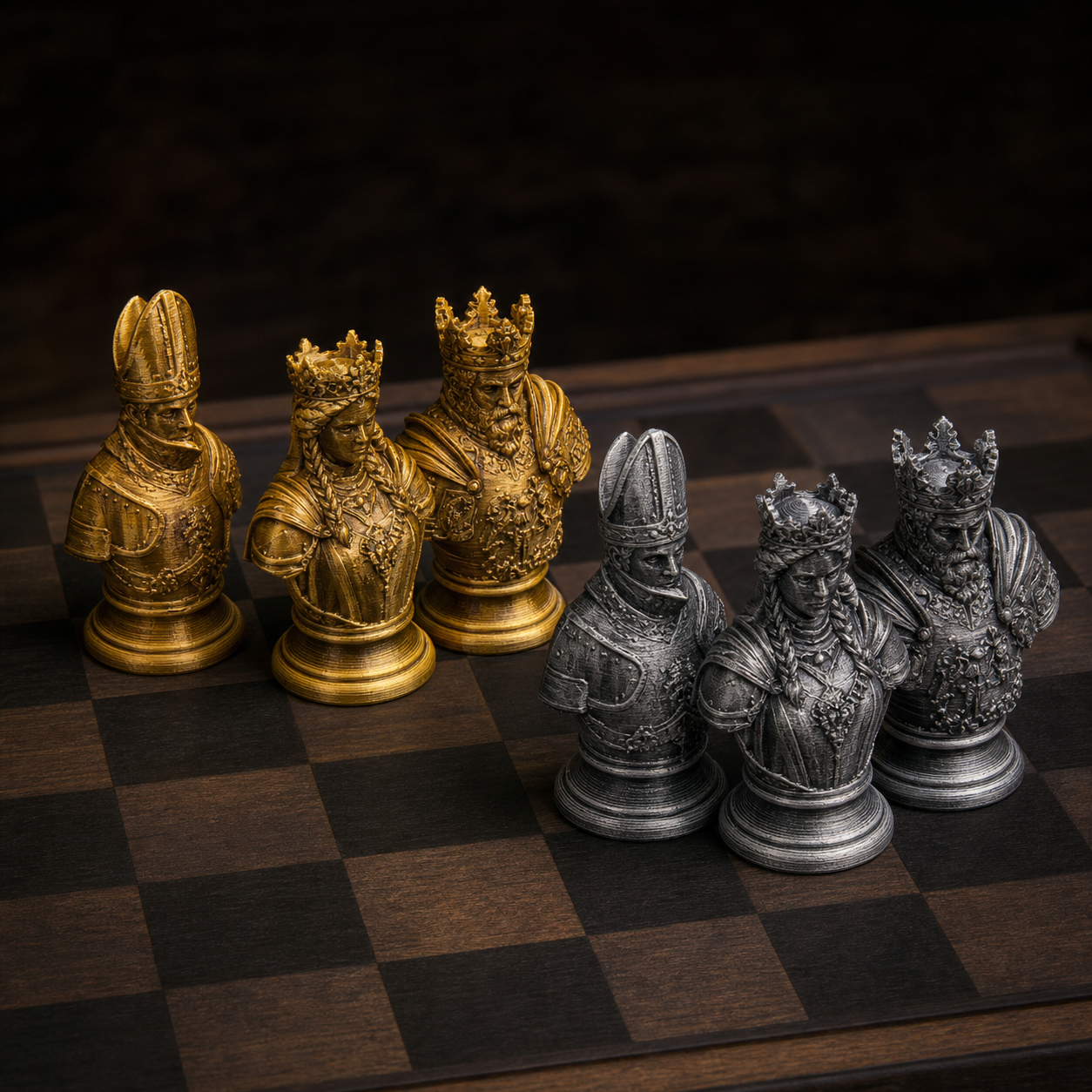 Mittelalter-Schach – 32 handbemalte PLA-Figuren FehnFactory