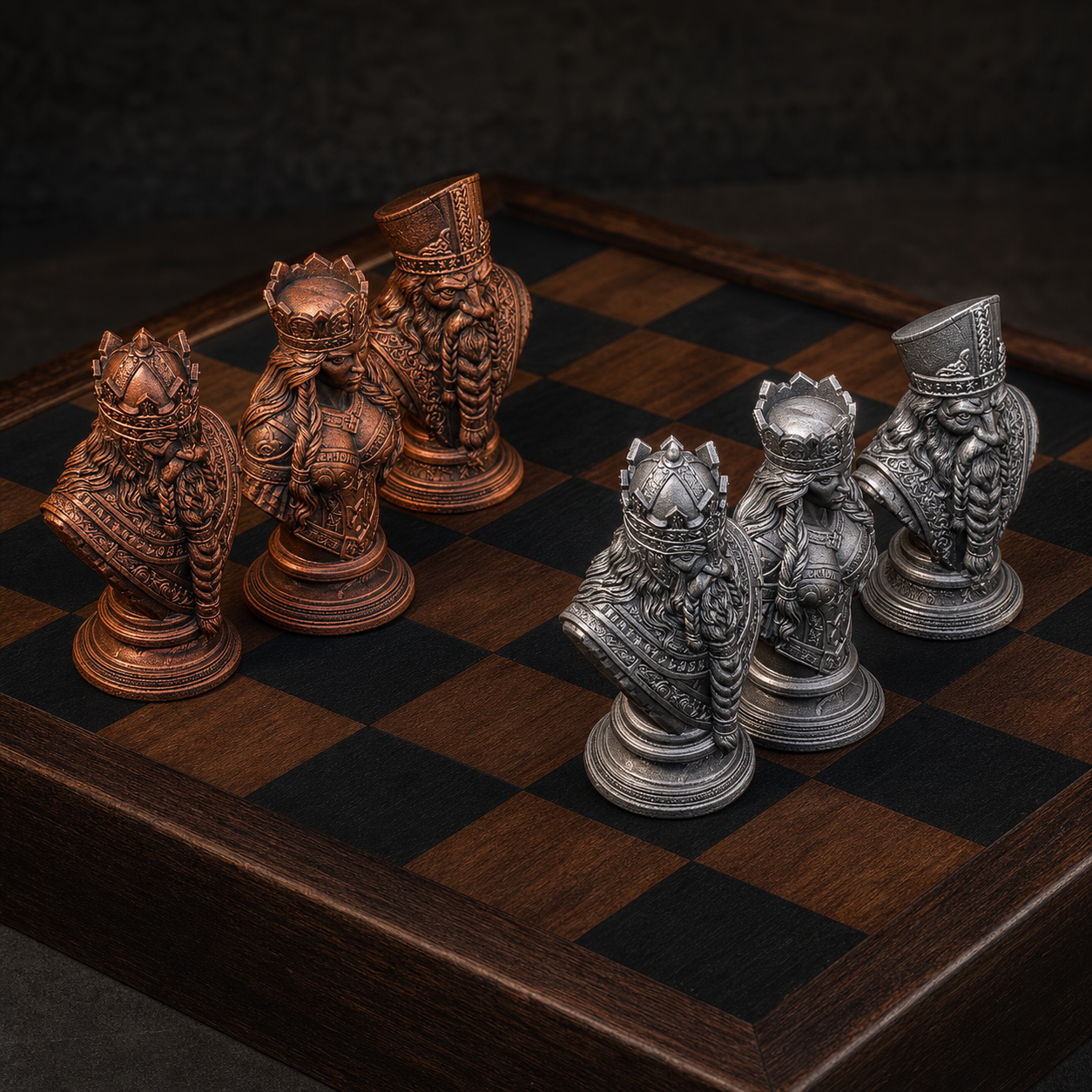 Wikinger-Schach – 32 handbemalte PLA-Figuren FehnFactory