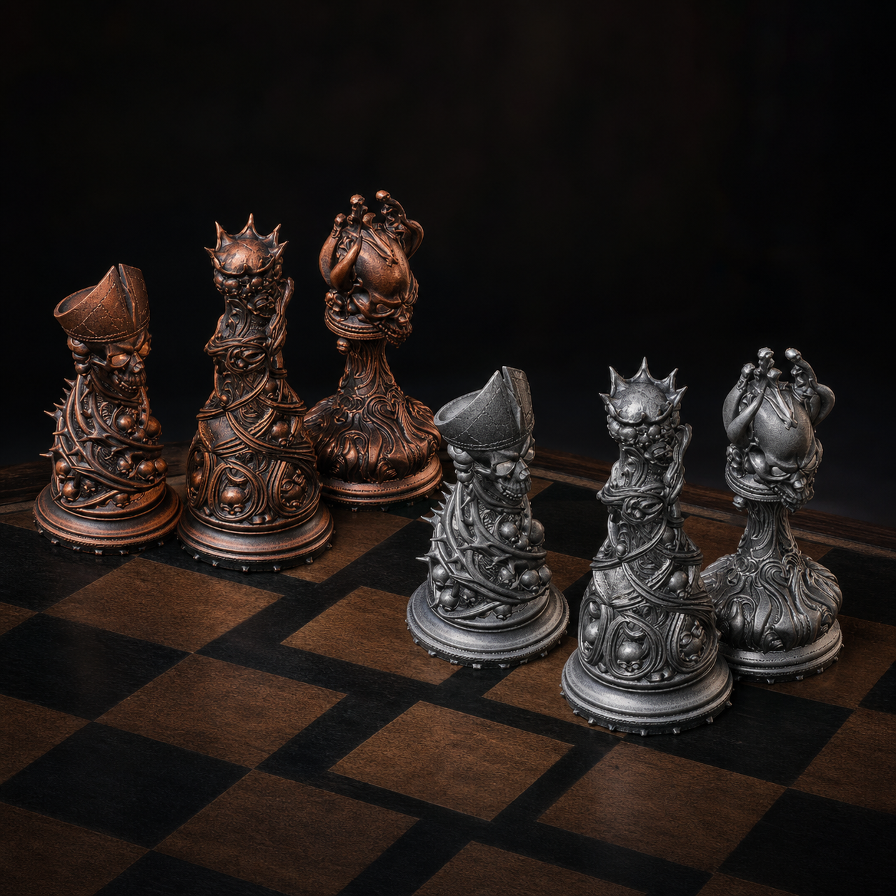 Gothic-Schach – 32 handbemalte PLA-Figuren FehnFactory