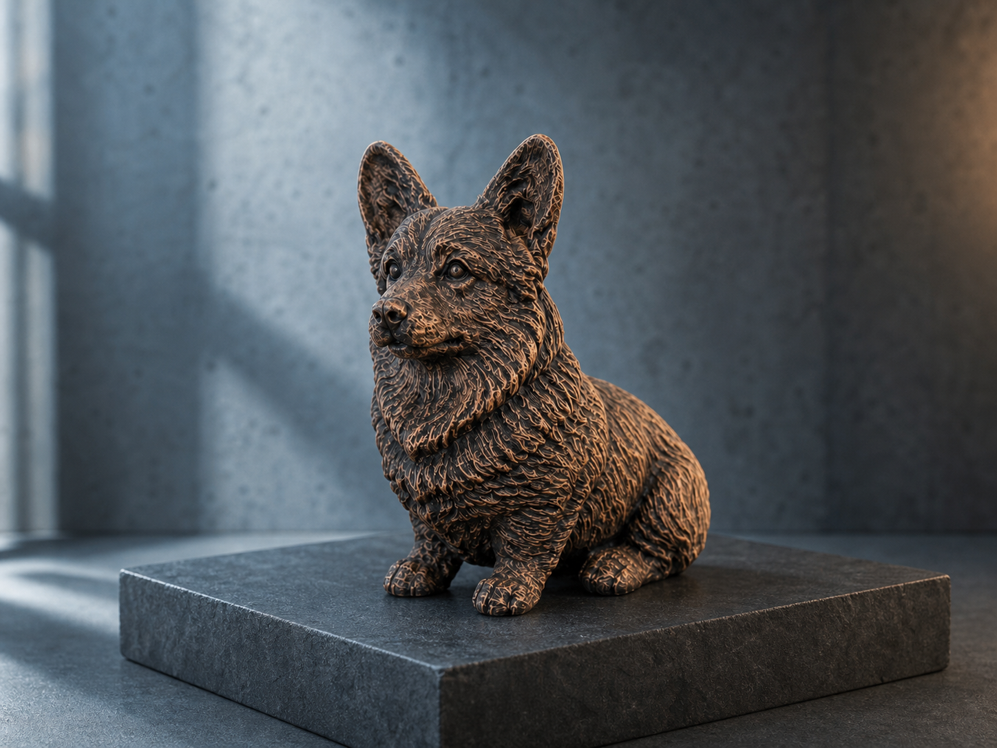 Corgi – detailreiche sitzende Hundefigur | Geschenk für Corgi-Fans | Made in Germany Fehn-factory.de