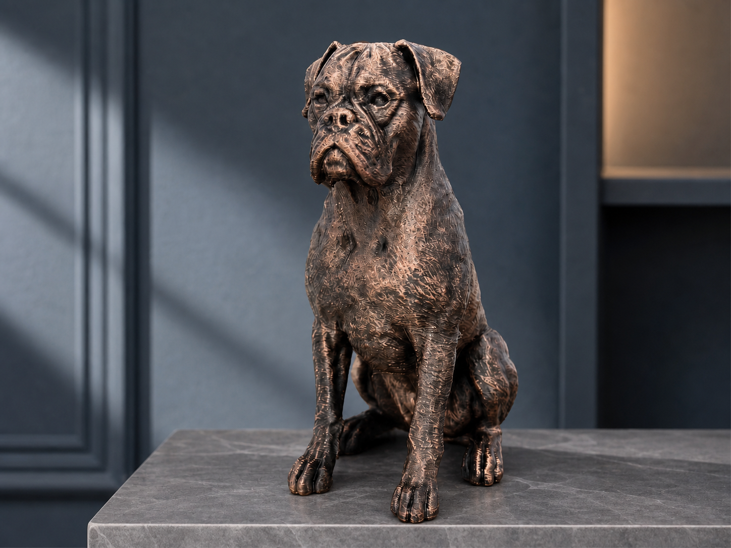 Boxer – detailreiche sitzende Hundefigur | Geschenk für Boxer-Fans | Made in Germany Fehn-factory.de