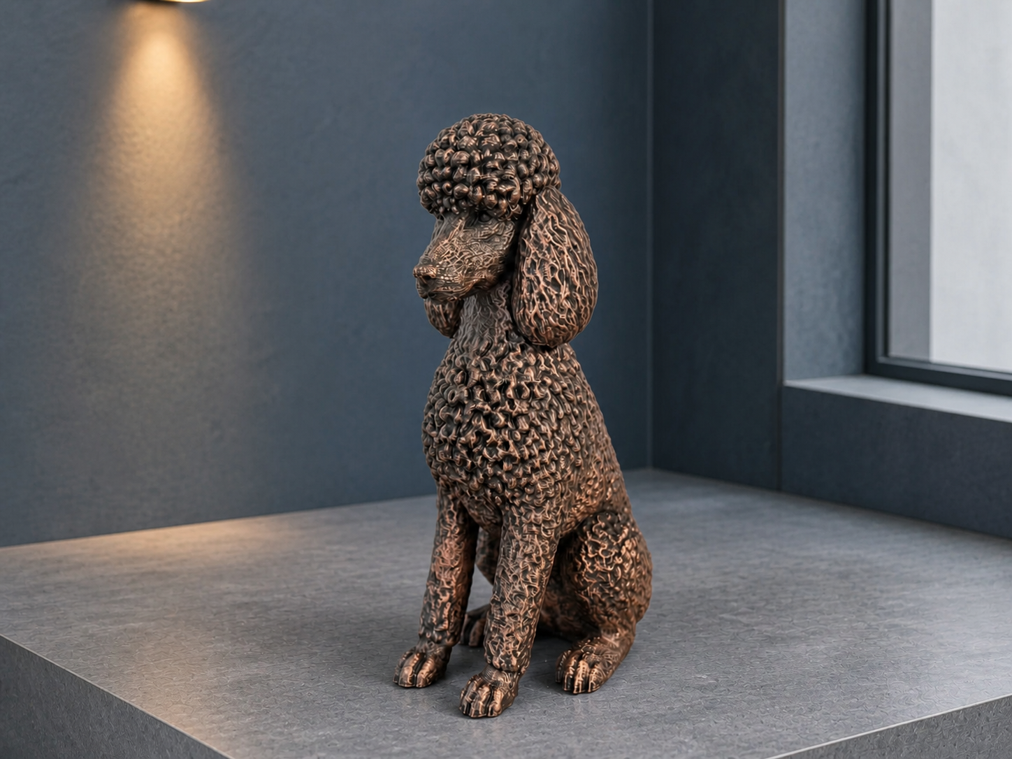 Standardpudel – detailreiche sitzende Hundefigur | Geschenk für Pudel-Fans | Made in Germany Fehn-factory.de