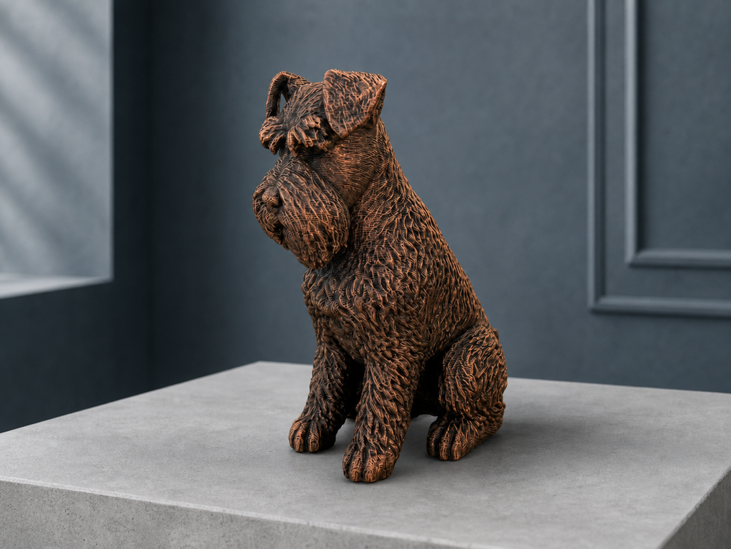 Schnauzer-Hundefigur sitzend – markanter Bart & Augenbrauen | Geschenk für Hundefans | Made in Germany Fehn-factory.de