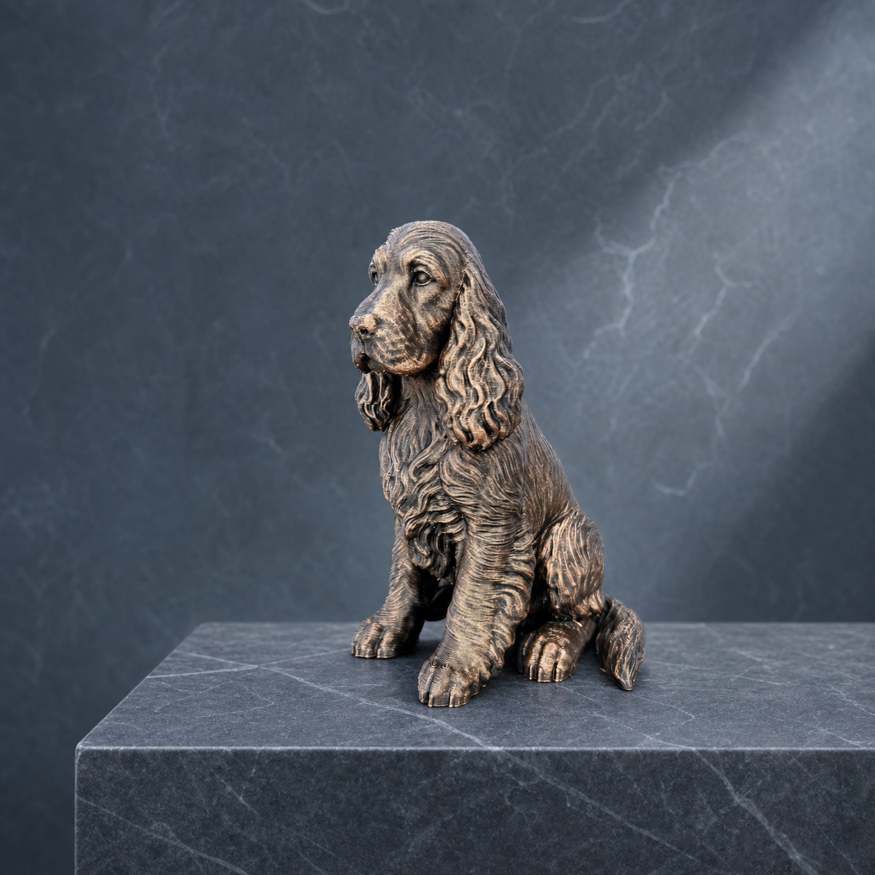 Cocker Spaniel – detailreiche sitzende Hundefigur | Geschenk für Spaniel-Fans | Made in Germany Fehn-factory.de