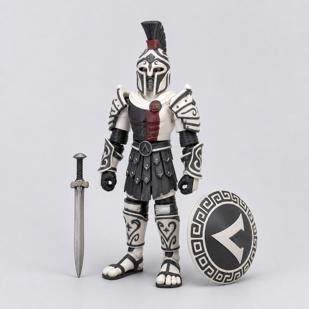 Spartanischer Krieger – bewegliche Figur mit Schild und Schwert, 16,9 cm FehnFactory