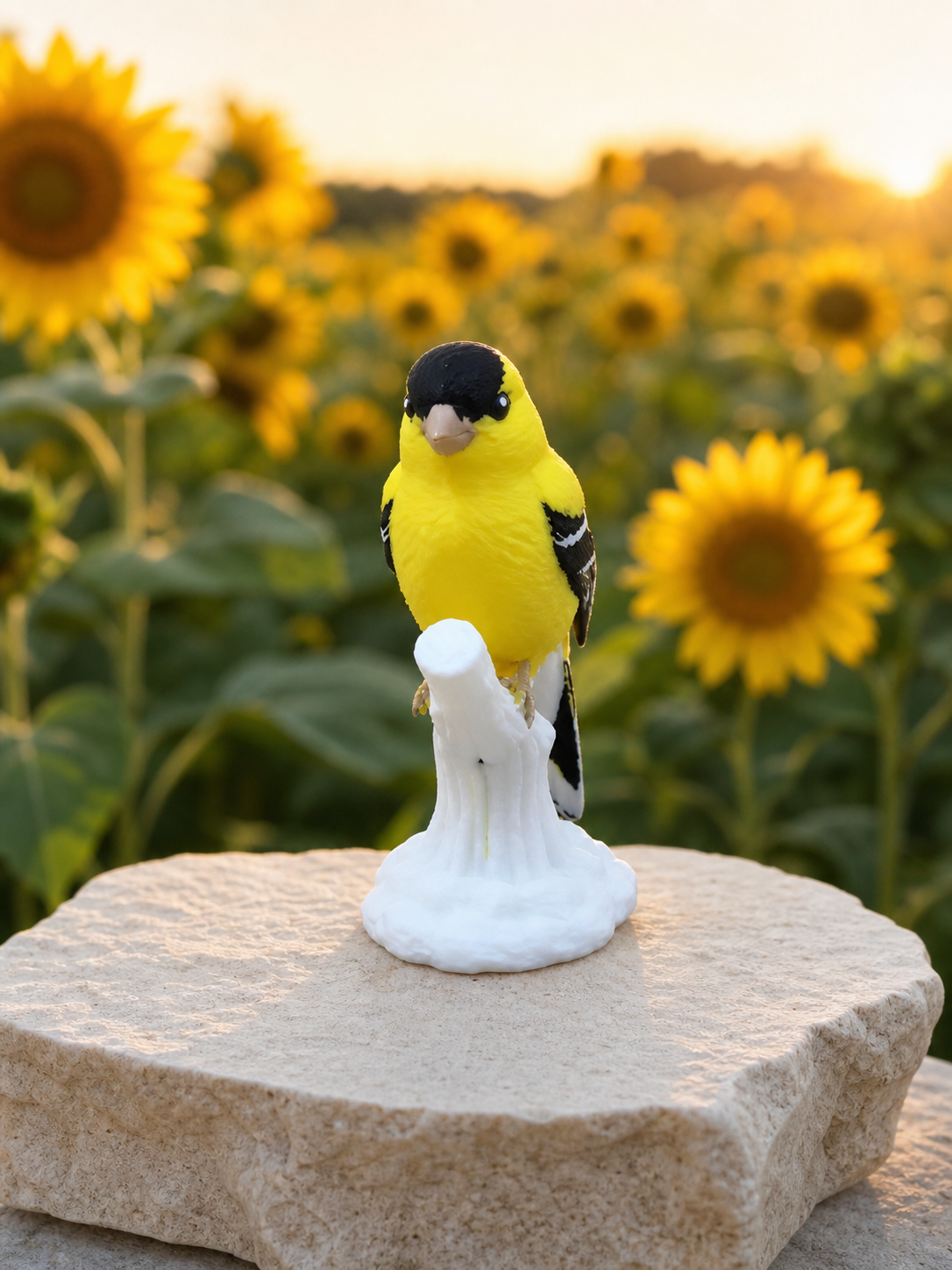 Sunshine Goldfinch – freistehende Goldzeisig-Skulptur FehnFactory