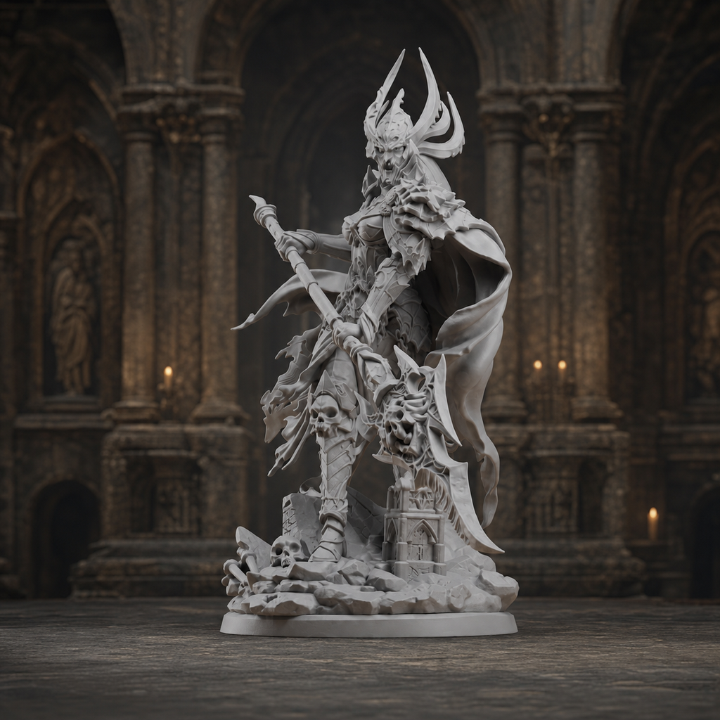 Untote Königin mit Speer – Dark-Fantasy-Statue FehnFactory