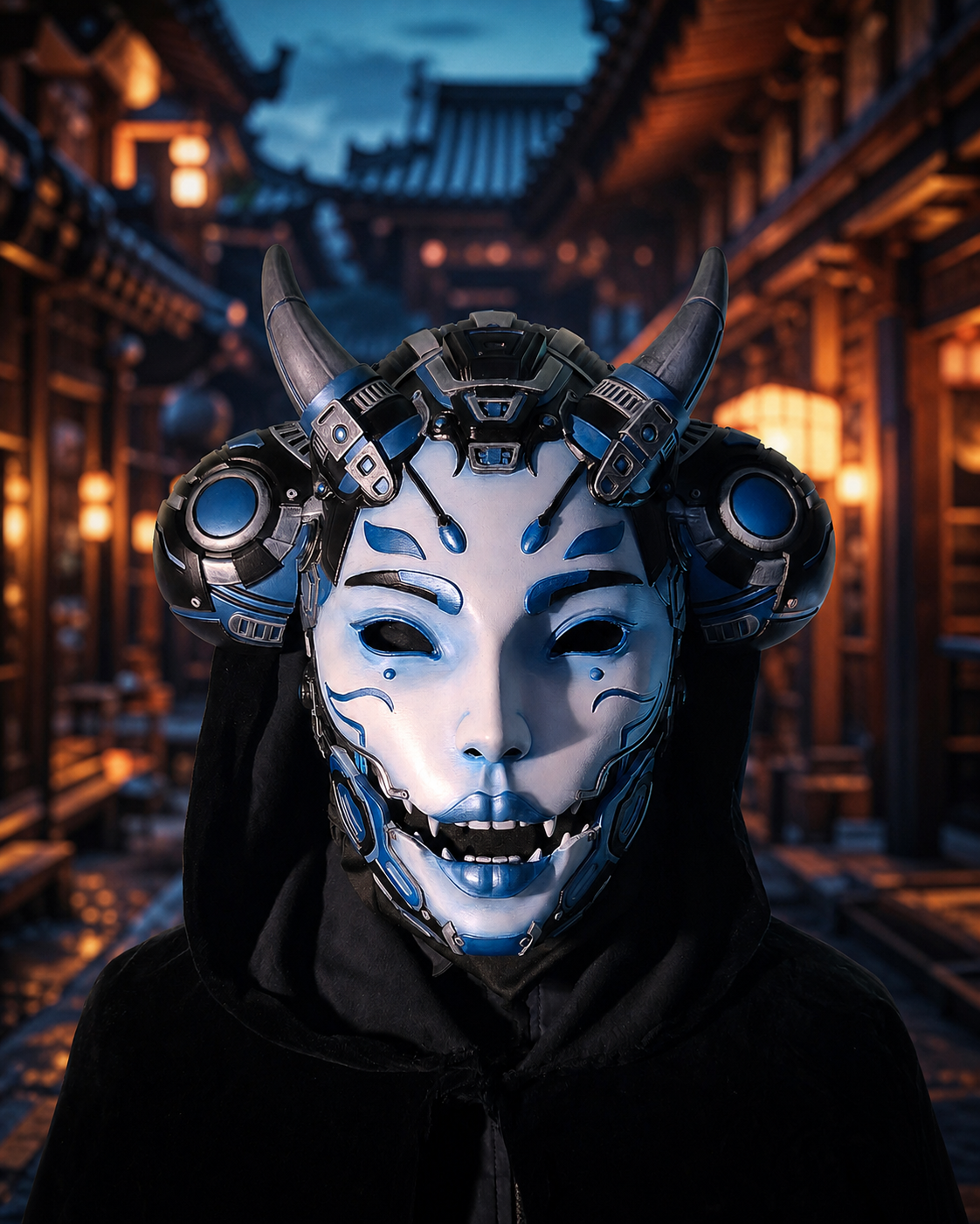 Tetsu Hannya – tragbare Cyber-Yokai-Cosplay-Maske FehnFactory