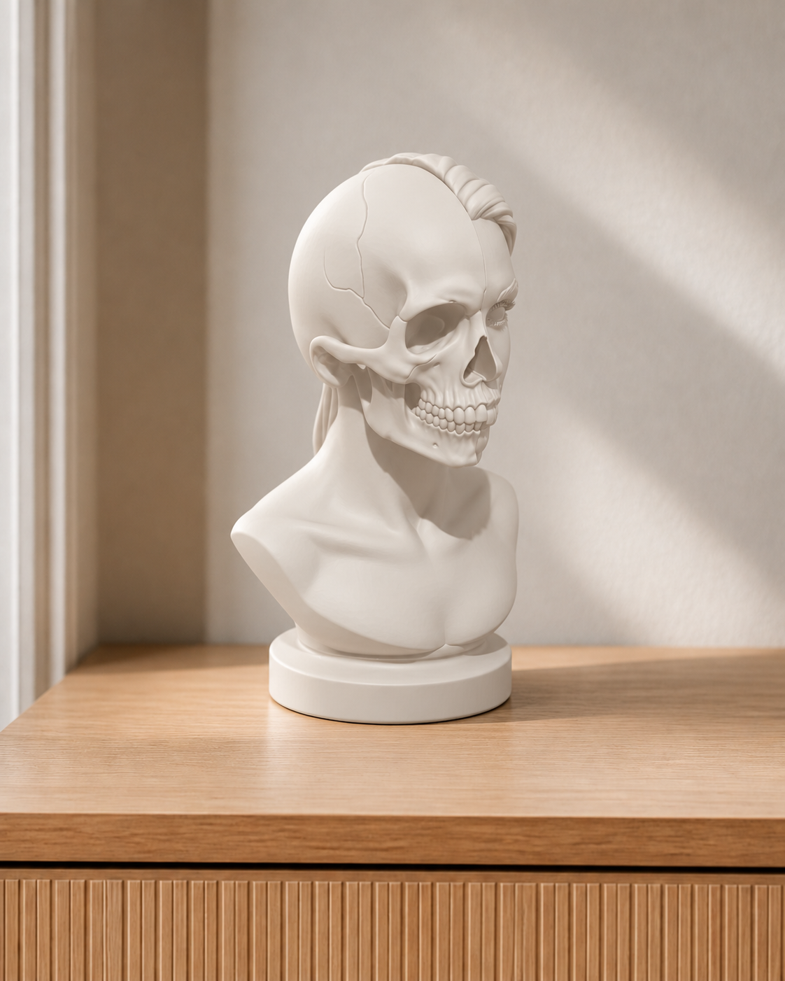 Totenkopf-Büste Frau – 04_weiss print