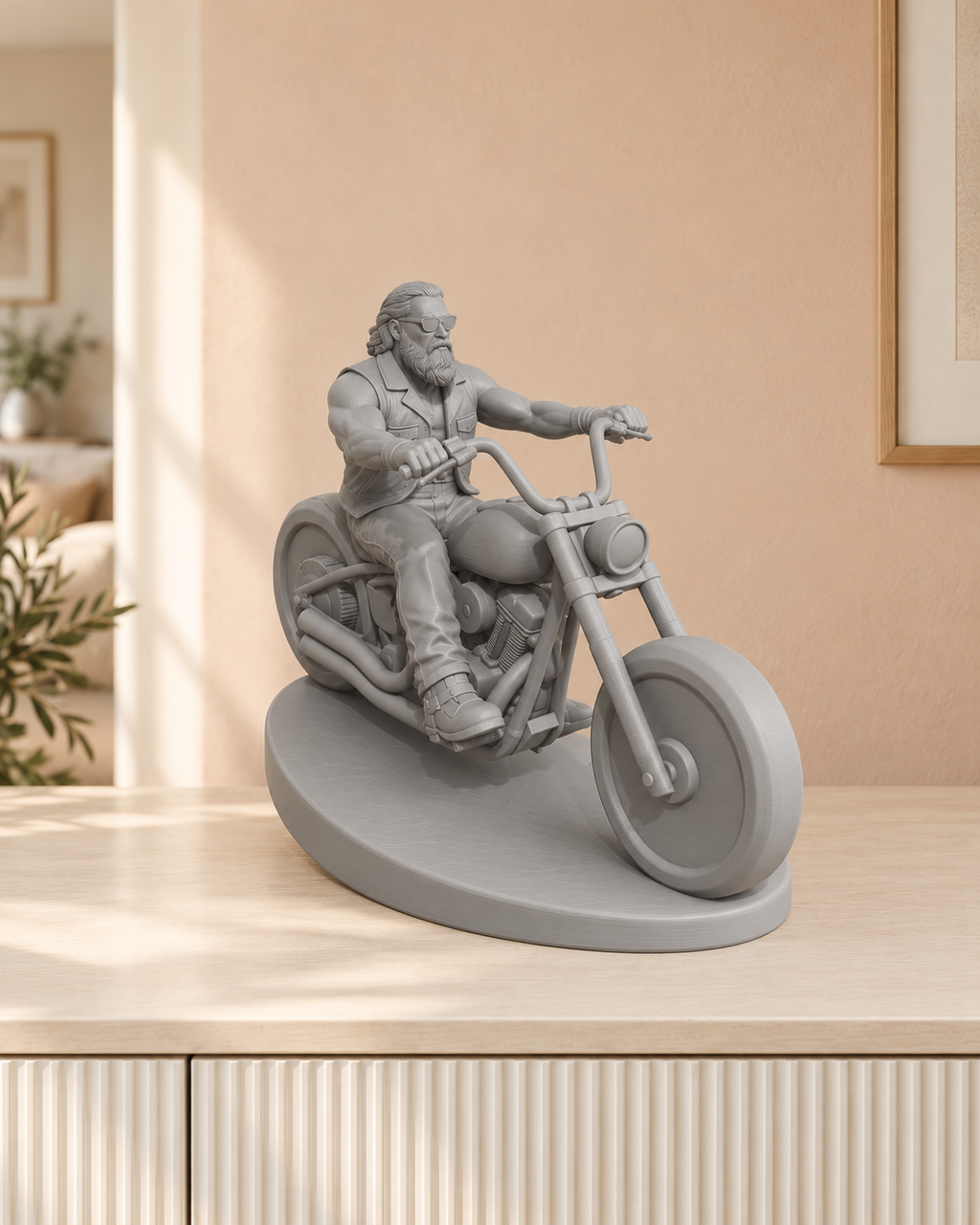 Biker auf Chopper – 05-grau