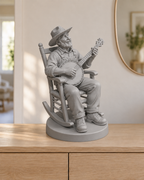 Banjo-Spieler im Schaukelstuhl – 05 grau
