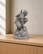 Ninja hockend - STL & 3MF - 05-grau