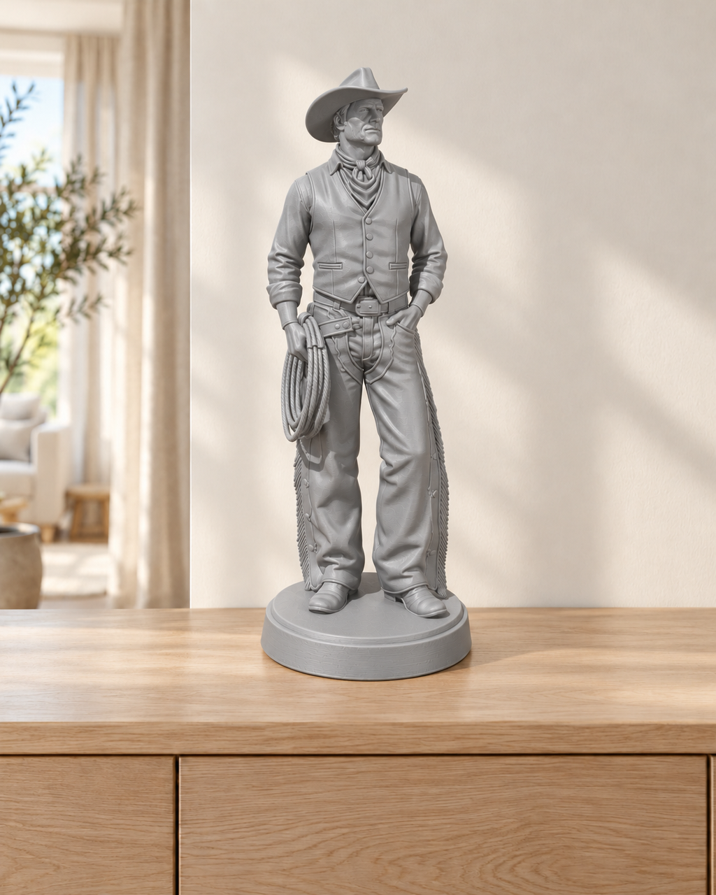 Cowboy mit Lasso - digitale Modellansicht
