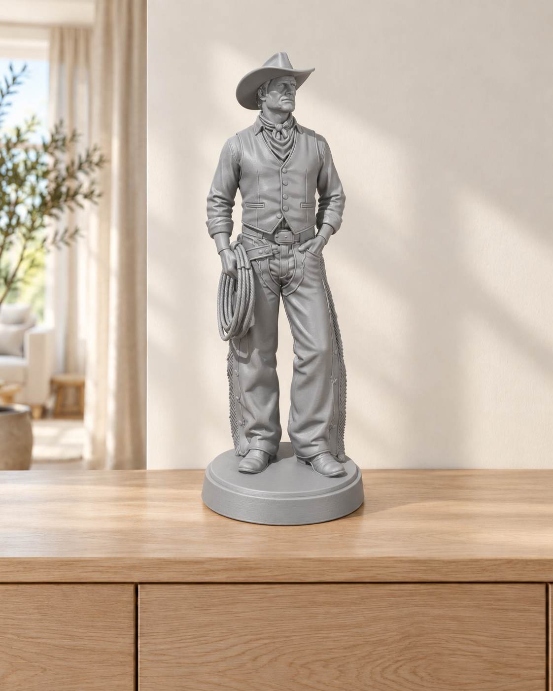 Cowboy mit Lasso - digitale Modellansicht