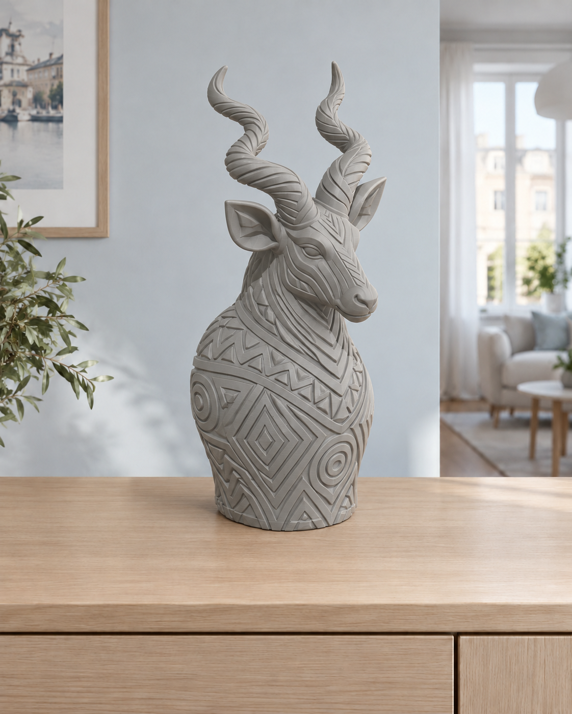 Kudu-Büste – 05 grau