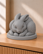 Hase schlafend – Hasenfigur – 05 grau