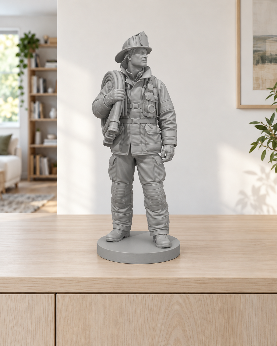 Feuerwehrmann New York – Grau – gedruckt