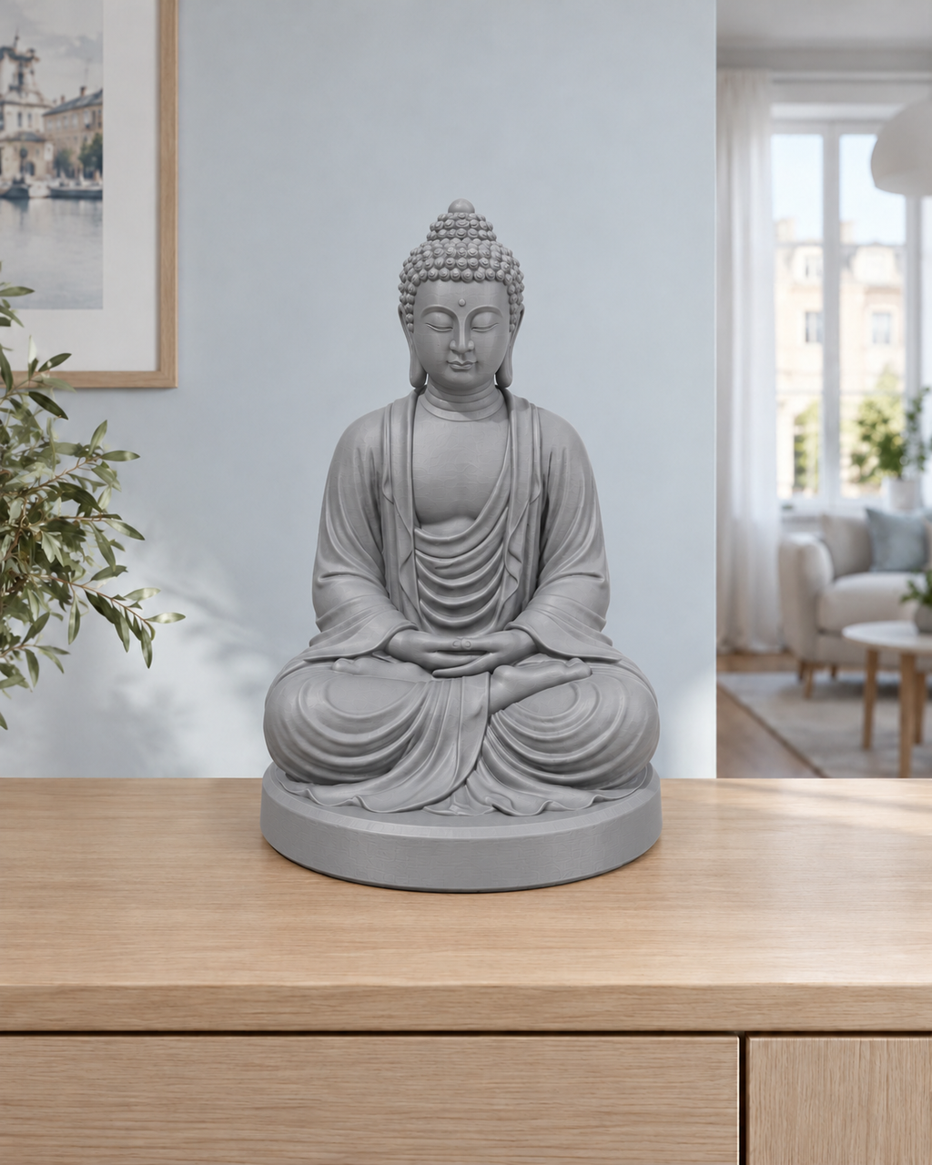 Meditierender Buddha - digitale Modellansicht