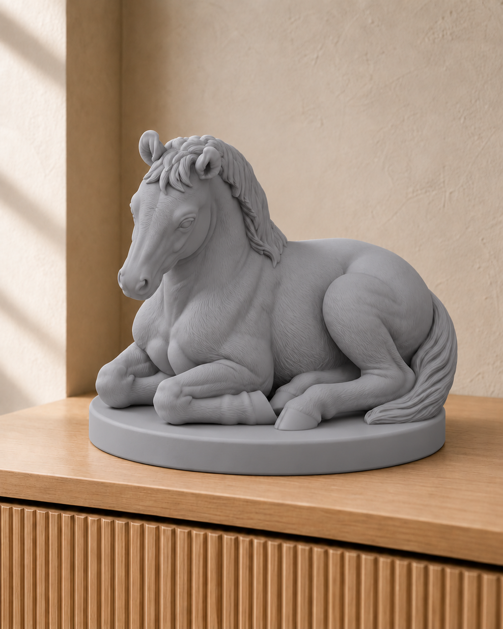 Fohlen liegend – Pferdefigur – 05 grau