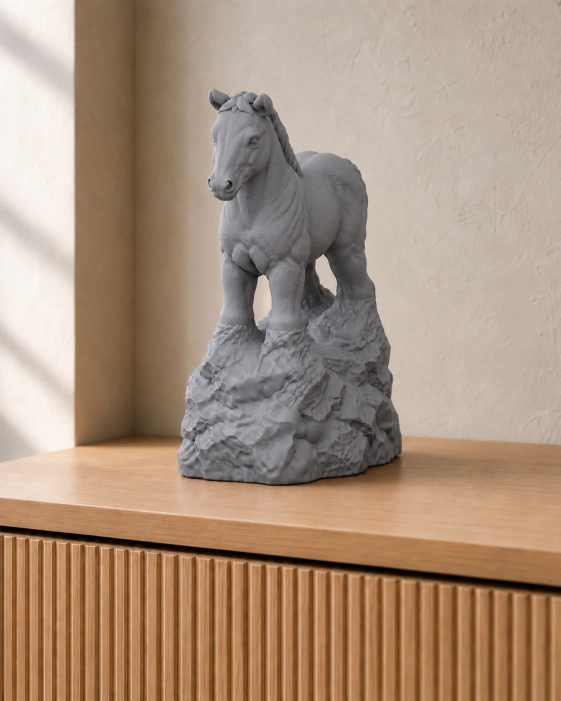 Fohlen stehend – Pferdefigur – 05 grau