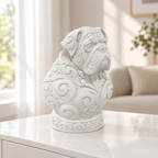 Mastiff-Büste Ornament - Weiss gedruckt Wohnzimmer