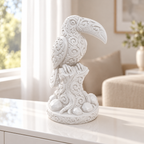 Tukan auf Baumstumpf Ornament - Weiss gedruckt Wohnzimmer